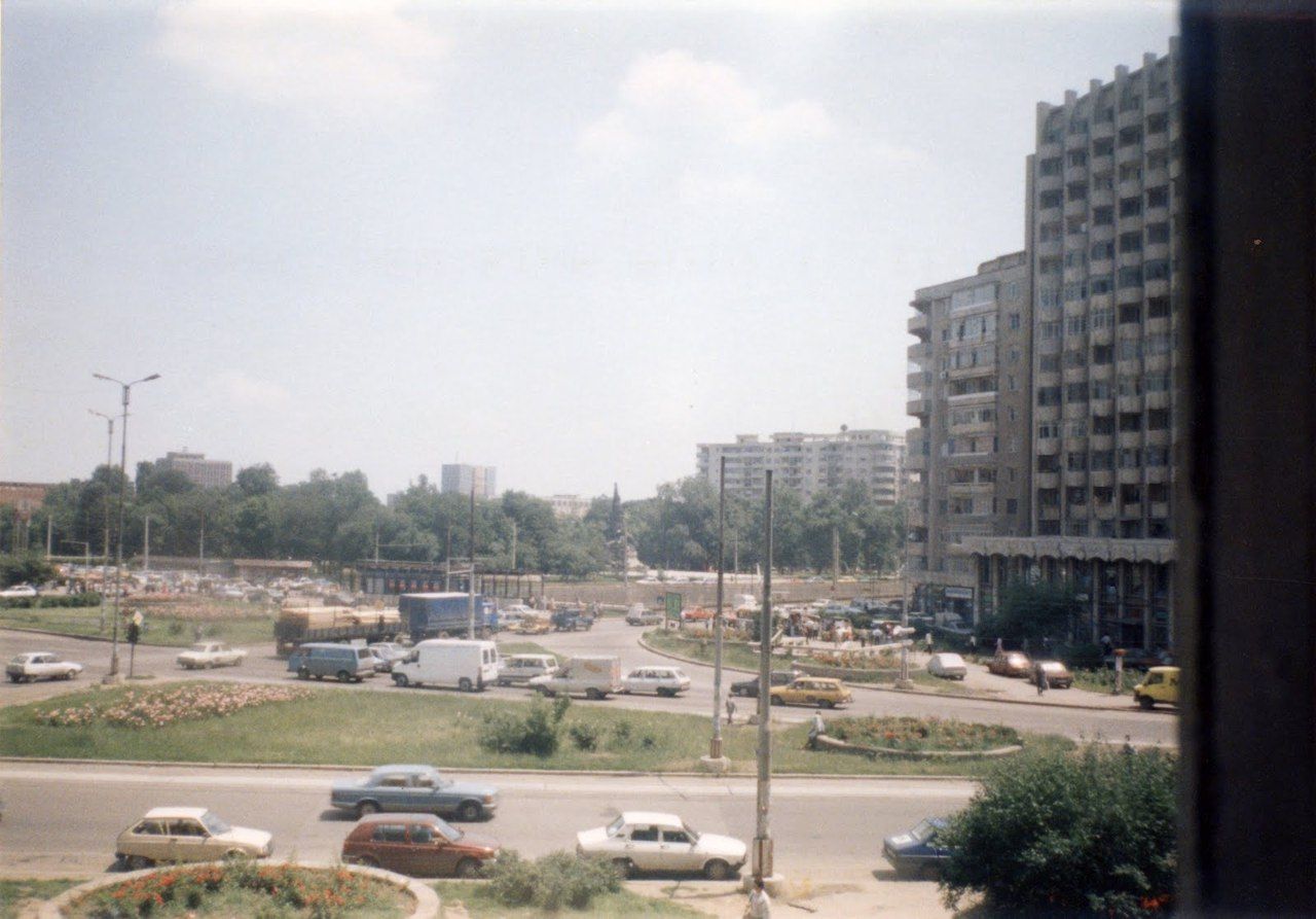 Window view at Obor, Bucharest circa 1996. Taken by 10 year old self with a Chinese made point and shoot camera.